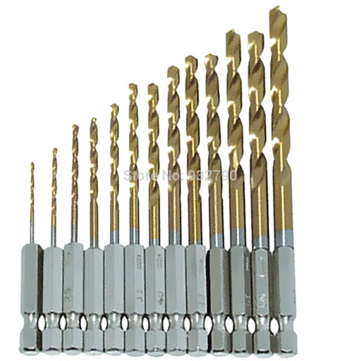 13pc Titanium HSS Drill Bit Set