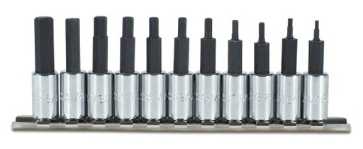 11 pc Bit Socket Set 1/4"
